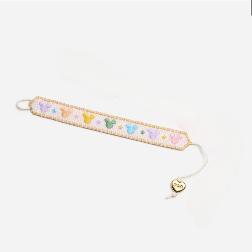 Stoney clover Colorful Embroidered Bracelet with Heart Charm